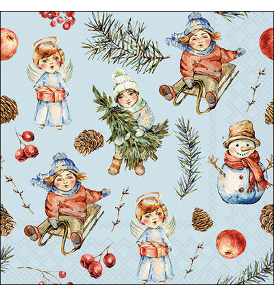 33320136 - Ambiente - Playing outside blue - Serviettes – Noël 33320136 - Ambiente - Playing outside blue - Serviettes – Noël