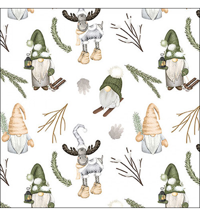 33320190 - Ambiente - Forest gnomes white - Serviettes – Noël