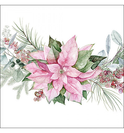 33320285 - Ambiente - Pink poinettia - Serviettes – Noël