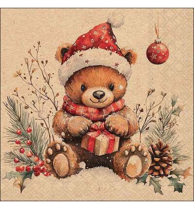 33320986 - Ambiente - Teddy's gift nature - Serviettes – Noël 33320986 - Ambiente - Teddy's gift nature - Serviettes – Noël