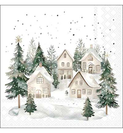33320995 - Ambiente - Snowy houses - Serviettes – Noël 33320995 - Ambiente - Snowy houses - Serviettes – Noël