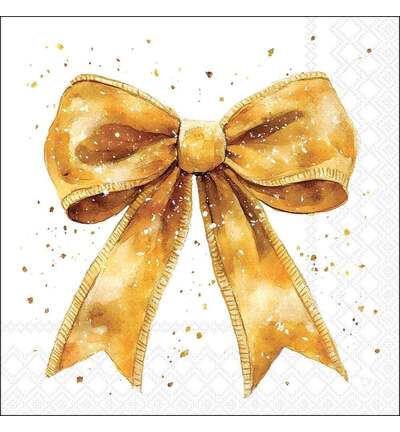33321320 - Ambiente - Fancy bow gold/white - Serviettes – Noël 33321320 - Ambiente - Fancy bow gold/white - Serviettes – Noël