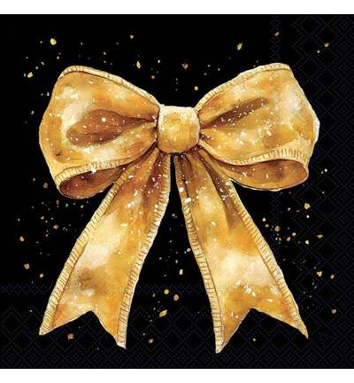33321321 - Ambiente - Fancy bow gold/black - Serviettes – Noël 33321321 - Ambiente - Fancy bow gold/black - Serviettes – Noël