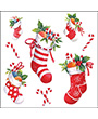 Servetten 20pcs / 33 x 33cm, X-Mas stockings white