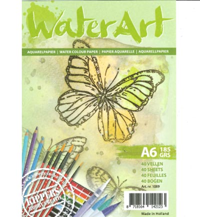A6/185grs - WaterArt - Aquarel Papier 40 feuilles - Bloc Aquarelle, WaterArt, 185gr A6/185grs - WaterArt - Aquarel Papier 40 feuilles - Bloc Aquarelle, WaterArt, 185gr