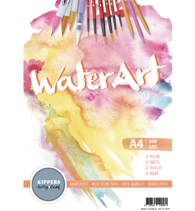 A4/300grs - WaterArt - Aquarel Papier 12 sheets, 300 grs - 