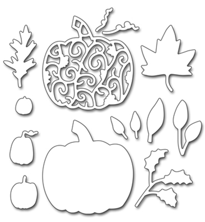 51-360 - Penny Black - Pumpkin & Leaves(Metal Die) - Creative Dies