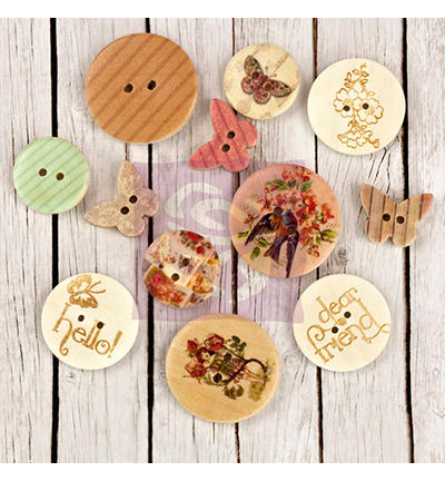 565015 - Prima Marketing - (12)Wood Buttons - Buttons 565015 - Prima Marketing - (12)Wood Buttons - Buttons