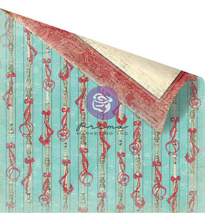 846473 - Prima Marketing - Holiday Jubilee Col-Bow On T - 12"x12" Paper