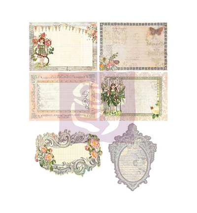 950668 - Prima Marketing - 30 Die cut patterened paper journaling cards - 
