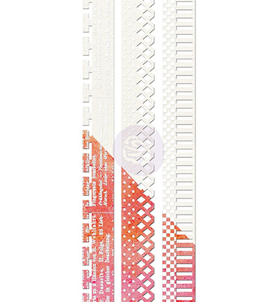 961213 - Prima Marketing - Canvas Borders 4 White - White Resist Canvas Border