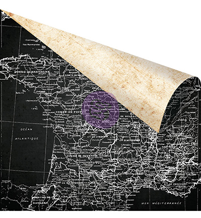 990053 - Prima Marketing - Double sided paper-Faire Un Voyage - 12"x12" Paper