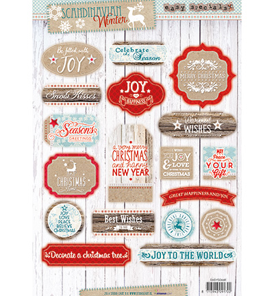 EASYSD448 - StudioLight - Labels Scandinavian Winter nr.448 - A4 Papier Die Cut