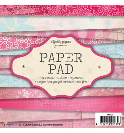PPSL27 - StudioLight - Bloc 12 motifs nr.27 - Paper Pad 15x15cm