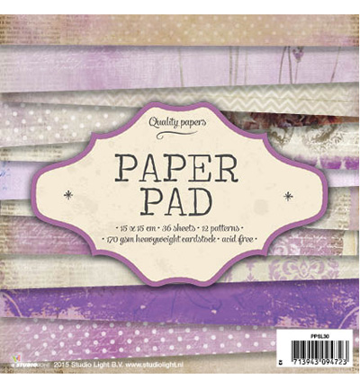 PPSL30 - StudioLight - Bloc 12 motifs nr.30 - Paper Pad 15x15cm