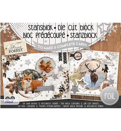 A5STANSBLOKFF08 - StudioLight - Frozen Forest with foil nr.08 - Bloc prédécoupé A5