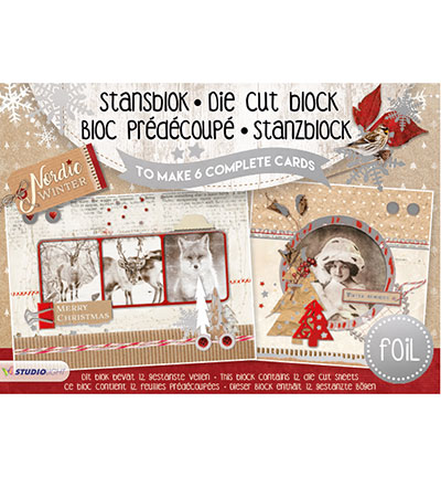 A5STANSBLOKSL09 - StudioLight - Nordic Winter with foil nr.09 - Bloc prédécoupé A5
