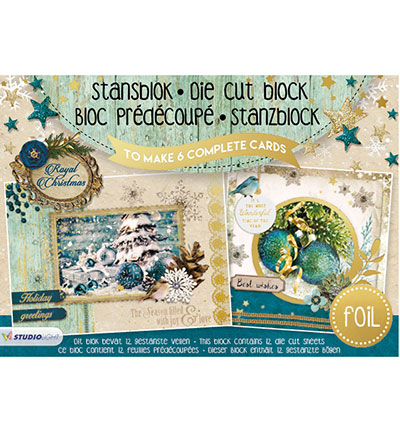 A5STANSBLOKSL12 - StudioLight - Royal Christmas with foil nr.12 - Bloc prédécoupé A5
