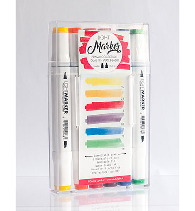 MARKER01 - StudioLight - Water Based Dual Tip Markers Primair - Jenine's Light Marker sets