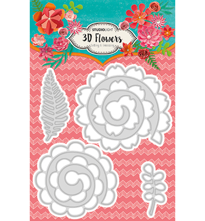 STENCILSL93 - StudioLight - Embossing Die Cut Stencil 3D Flowers nr.93 - 3D Flowers