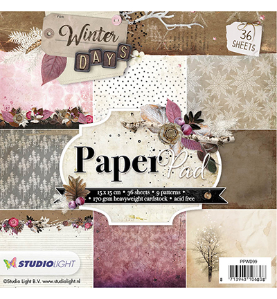 PPWD99 - StudioLight - Paper Pad Winter Days, nr.99 - Paper Pad 15x15cm