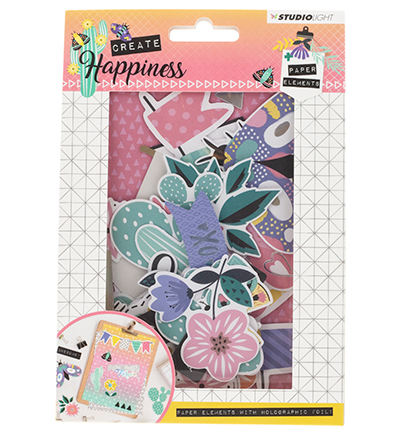 EASYCR648 - StudioLight - Die Cut Paper Set Contents Background Paper + Photos + Labels & Extras nr.648 - Paper Elements