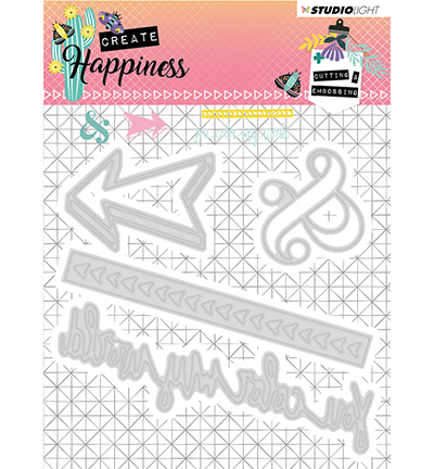 STENCILCR156 - StudioLight - Cutting and Embossing Die Create Happiness nr.156 - 