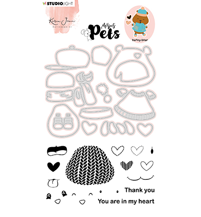 KJ-MBKJ-SCD06 - Karin Joan - KJ Stamp & Cutting Die, Building Pets Bear Missees nr.06 - 