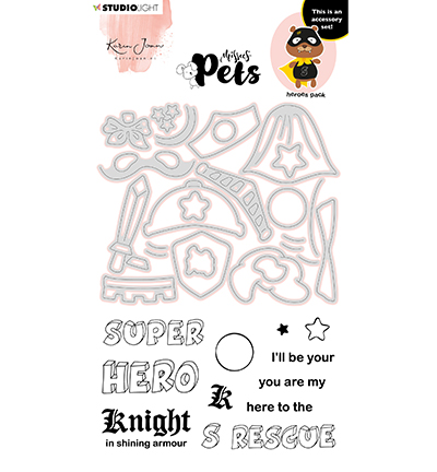 KJ-MBKJ-SCD07 - Karin Joan - KJ Stamp & Cutting Die, Building Pets Accessoires Missees nr.07 - 