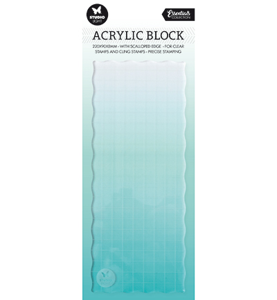 SL-ES-ASB01 - StudioLight - SL Acrylic stamp block for clear and cling stamps with grid Essentials nr.01 - Acrylic Block