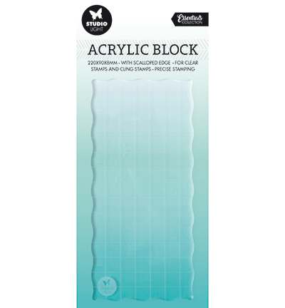 SL-ES-ASB02 - StudioLight - SL Acrylic stamp block for clear and cling stamps with grid Essentials nr.02 - Acrylic Block