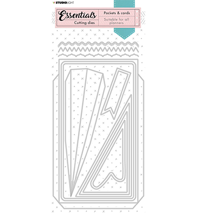 SL-PES-CD111 - StudioLight - SL Cutting Die Pocket and label heart Planner Essentials nr.111 - Planner