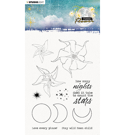 SL-MFL-STAMP133 - StudioLight - SL Clear Stamp How many nights Moon Flower Collection nr.133 - Ciel, paysage, horizon