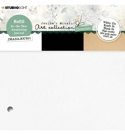 JMA-ES-JP10 - Jenine's - Journal pages For JMA-NA-JOUR01 white/black/kraft Essentials nr.10 - Recharge de revue d'art