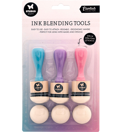 SL-ES-INKAP01 - StudioLight - 3 Ink Blending Tools + 3 replacement faom pads Essential Tools nr.01 - 