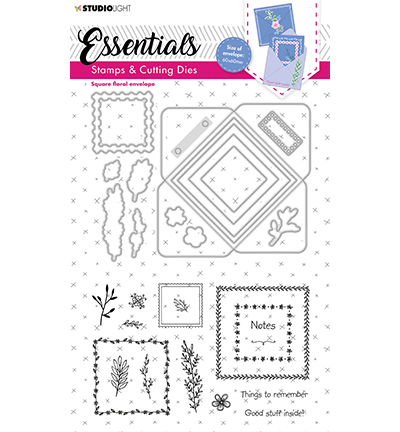 SL-ES-SCD16 - StudioLight - Square floral envelope Essentials nr.16 - Enveloppe, boîte