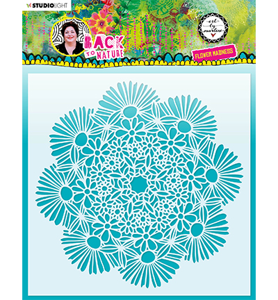 ABM-BTN-MASK84 - Art by Marlene - Flower Madness Back To Nature nr.84 - Fleurs