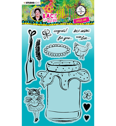 ABM-BTN-STAMP148 - Art by Marlene - Little Jar Back To Nature nr.148 - Jardin