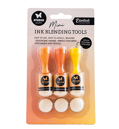 SL-ES-INKAP03 - StudioLight - SL 3 Ink Blending Tools + 3 replacement foam pads nr.03 - Outil Ink Blending 
