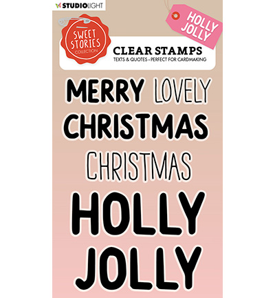 SL-SS-STAMP294 - StudioLight - Quotes large Holly jolly Sweet Stories nr.294 - Tampons Studio Light