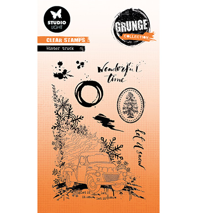 SL-GR-STAMP318 - StudioLight - Winter truck Grunge Collection nr.318 - Noël, hiver