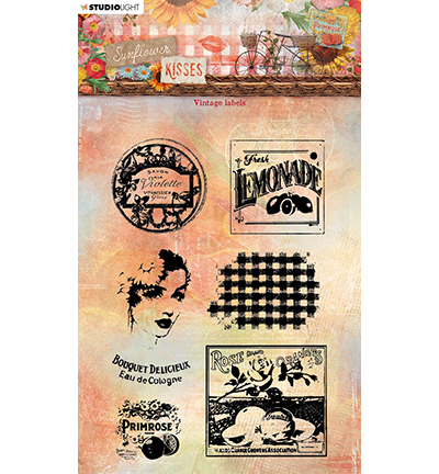 SL-SK-STAMP440 - StudioLight - Vintage labels Sunflower Kisses nr.440 - Vintage