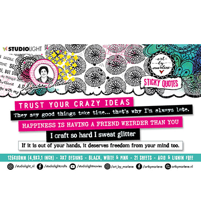 ABM-SI-STIC11 - Art by Marlene - Sticker block Sticky Quotes Signature Collection nr.11 - Sticker Pads