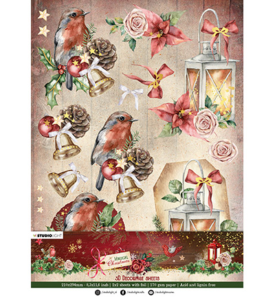 SL-MC-PS33 - StudioLight - Paper Set 3D Cutting sheets Magical Christmas nr.33 - Paper Set
