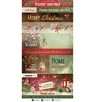 SL-MC-STIC13 - StudioLight - Sticker sheets Magical Christmas nr.13 - Noël