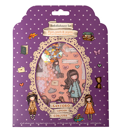 GOR-ES-DCS03 - Gorjuss - Die-cut Sheets 4x2 paper, sequin/pearl Essentials nr.03 - 