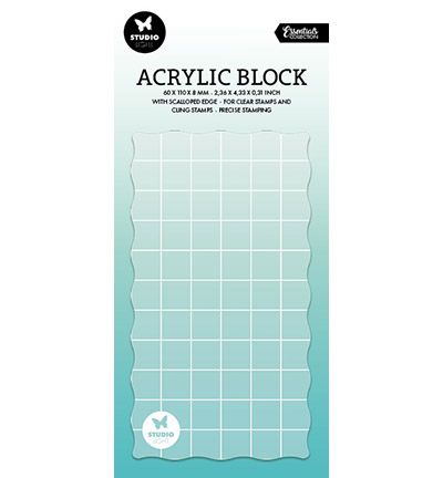 SL-ES-ASB08 - StudioLight - Acrylic stamping block for clear and cling stamps with grid Essentials nr.08 - Acrylic Block