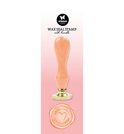 SL-ES-WAX09 - StudioLight - Wax Stamp with handle Peach heart Essentials Tools nr.09 - Wax Stamp with handle