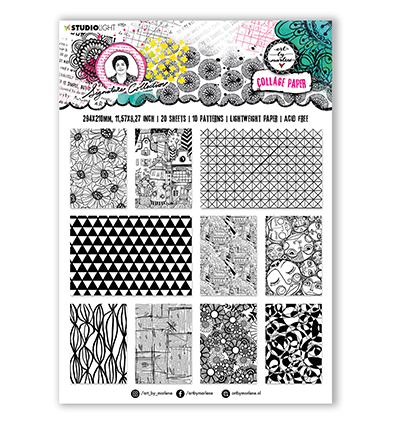 ABM-SI-CP01 - Art by Marlene - Paper Black and White Signature Collection nr.01 - Collage Paper