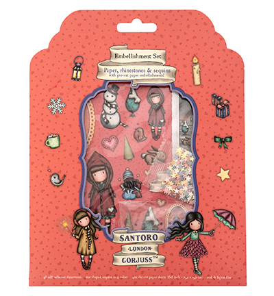 GOR-ES-DCS04 - Gorjuss - Sheets 4x2 paper, sequins, rhinestones Gorjuss Essentials nr.04 - 